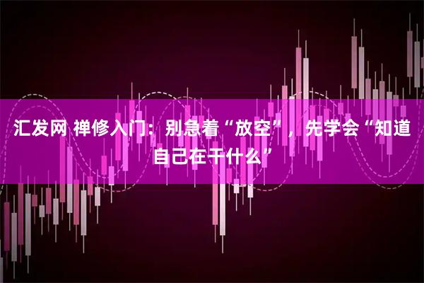 汇发网 禅修入门：别急着“放空”，先学会“知道自己在干什么”